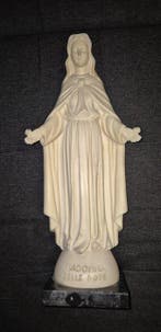 sculptuur, Madonna delle rose - 42.5 cm - Marmer, Hars met
