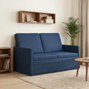vidaXL 2-zitsbank / zetel Blauw 130 x 81 x 82 cm Stof, Verzenden, Nieuw