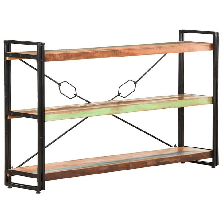 vidaXL Boekenkast met 3 schappen 140x30x80 cm massief, Huis en Inrichting, Kasten | Boekenkasten, Nieuw, Verzenden