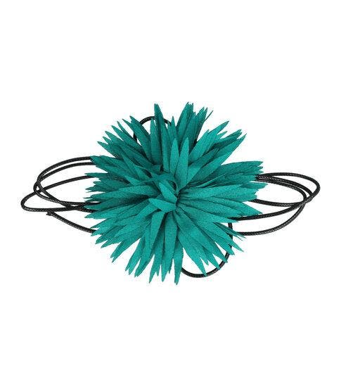 Haarband Bloem - Veter - Striklint - Groen, Bijoux, Sacs & Beauté, Beauté | Soins des cheveux