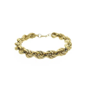 Gouden gedraaide schakelarmband, Ophalen of Verzenden, Gebruikt, Goud, Goud