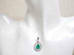 Hanger - 18 karaat Witgoud - 1.80ct. tw. Smaragd - Diamant -