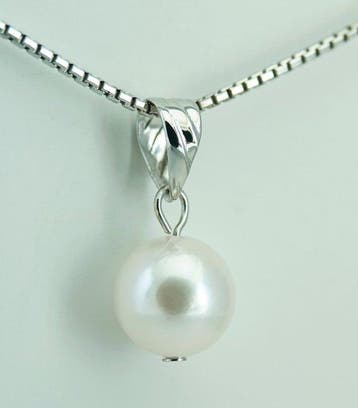 Sans prix de réserve - Pendentif - 18 carats Or blanc Perle