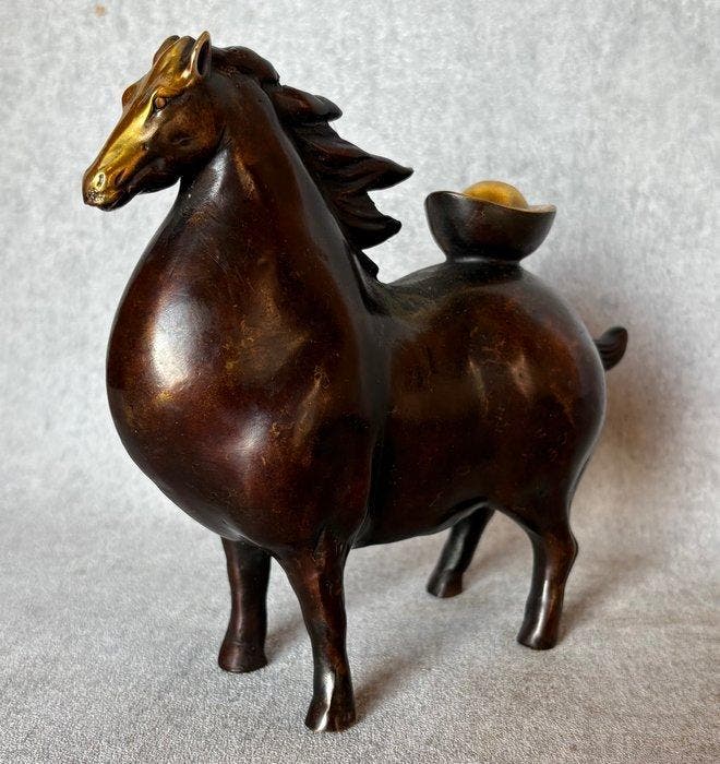 Beeld, Paard - 17.5 cm - Brons, Antiek en Kunst, Curiosa en Brocante