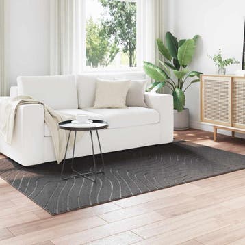 vidaXL Binnen- en buitenkleed PALMERAS Antraciet 140 x 200, Verzenden, Nieuw