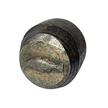 Antique Solid Iron Hand-Engraved Wax Seal Stamp Featuring a