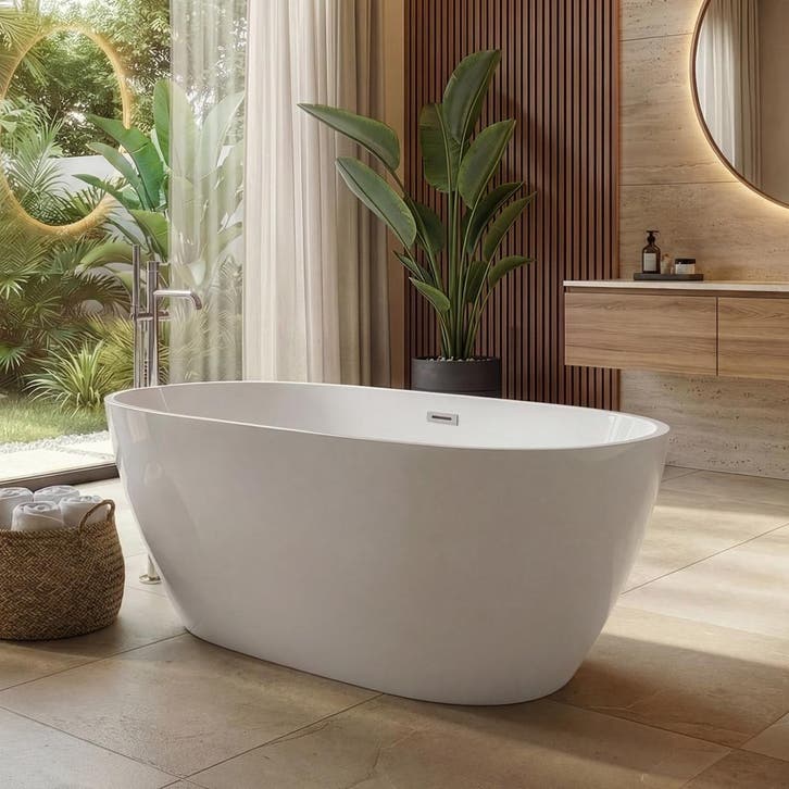 Ligbad Peru  170 x 80 x 58 cm Vrijstaand Bad wit, Doe-het-zelf en Bouw, Sanitair, Nieuw, Verzenden