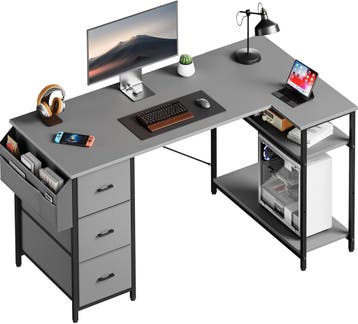 Bureau - Computertafel - Computerbureau - 120x78 cm - Grijs, Maison & Meubles, Verzenden