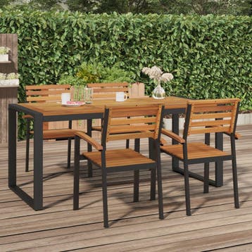vidaXL Tuintafel met U-vormige poten 180x90x75 cm massief, Verzenden
