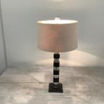 Klassieke Dorische zuiltafellamp, hout / zilver, Huis en Inrichting, Gebruikt