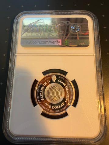 Cookeilanden. 1 Dollar 2003 Gemini, Silver Zodiac Gemstones,