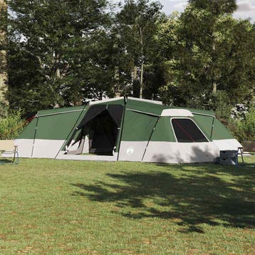 vidaXL Familietent met dak met opslag Groen 833 x 585 x 216, Verzenden