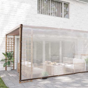 vidaXL Doorzichtig zeildoek met zeilringen 6x6 m, Verzenden, Nieuw