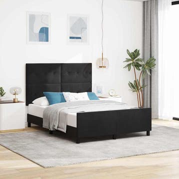 vidaXL Boxspring bed met hoofdeinde Zwart 140 x 190 cm, Verzenden, Nieuw