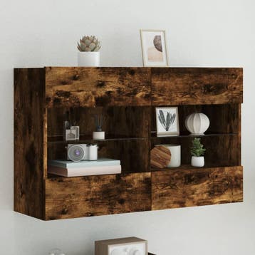 vidaXL Tv-wandmeubel met LED-verlichting 98,5x30x60,5 cm, Verzenden