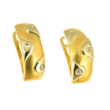 Boucles doreilles - 18 carats Or jaune Diamant (Naturelle), Nieuw