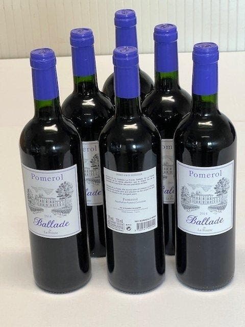 2014 Ballade de Chateau La Pointe - Pomerol - 6 Bouteilles, Verzamelen, Wijnen