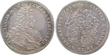 Duitsland taler, daalder Maximillian Ii Emanuel Bayern 16..., Verzenden, België