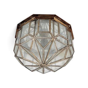 Plafonnier - Moderniste - Laiton - Vitreries