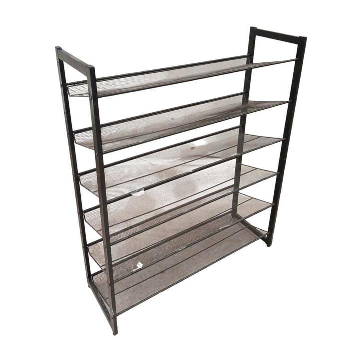 Schoenenrek 5-laags zwart 92x31x112 cm gebruikt, Zakelijke goederen, Kantoor en Winkelinrichting | Kantoorartikelen, Ophalen of Verzenden