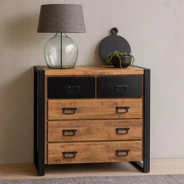 Mangohouten Kast Britt 85 cm, Verzenden, Nieuw