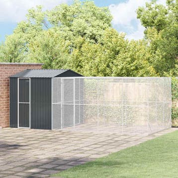 vidaXL Vogelkooi Antraciet 635 x 304 x 247 cm Gegevens staal, Dieren en Toebehoren, Verzenden, Nieuw