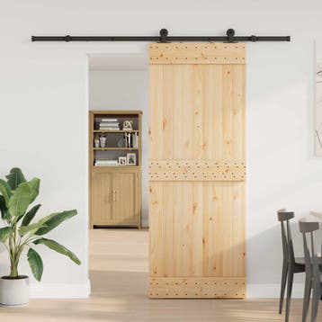 vidaXL Schuifdeur NARVIK 80 x 210 cm (213,5 cm) Naturel en, Verzenden, Nieuw