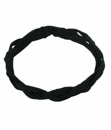 Haarband Sport 3cm - Gevlochten Elastiek - Zwart