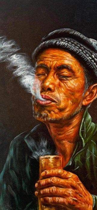Nguyn V.L (1993) - Pause café 80 60 cm - No Reserve