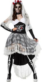 2dekans | Dressforfun Griezelige skeletbruid L -, Ophalen of Verzenden, Nieuw