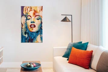 Marilyn Monroe - portrait on gobelin tapestry fabric