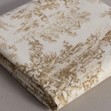 AA006 - Beige Toile de Jouy-stof - 100% katoen,