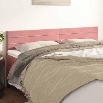 vidaXL Hoofdborden 200x5x78/88 cm fluweel roze, Verzenden, Nieuw