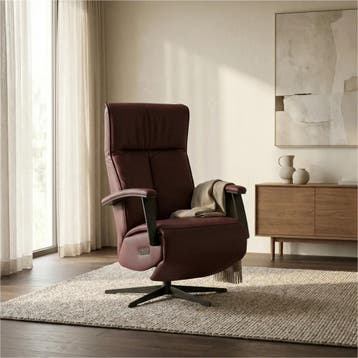 Leren relaxfauteuil met hartbalans Pure - Toledo Bordeaux, Ophalen of Verzenden