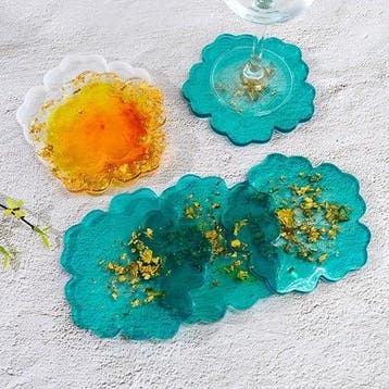 Siliconenmal onderzetter glazen bloemvorm epoxy resin 16 cm, Hobby & Loisirs créatifs, Bricolage