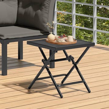 vidaXL Tuintafel 38x38x38 cm staalgaas antracietkleurig, Verzenden, Nieuw