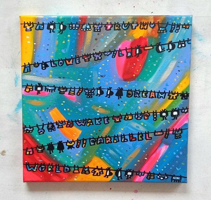 Maria Luisa Azzini - Abstract Dream Laundry TVs, Antiquités & Art, Art | Peinture | Moderne