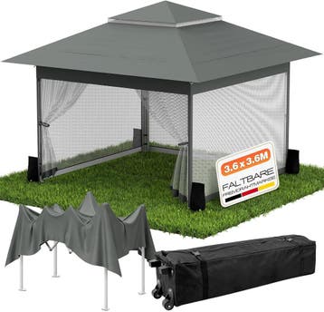 Huracan Pop-up paviljoen, 3,6 x 3,6 cm, waterdicht, stabiel,, Tuin en Terras, Verzenden, Nieuw