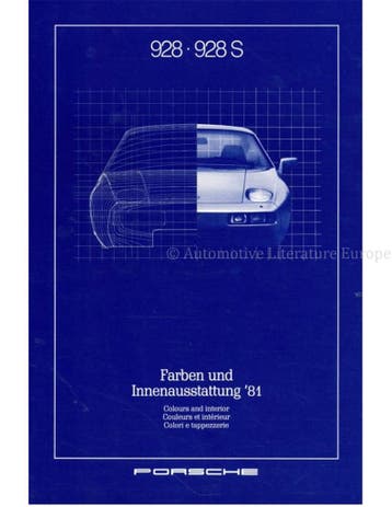 1981 PORSCHE 928 | 928 S KLEUREN EN INTERIEUR BROCHURE, Nieuw