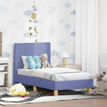 vidaXL Peuterbedframe met hoofdboard Jeans Blauw 70 x 140 cm, Verzenden, Nieuw