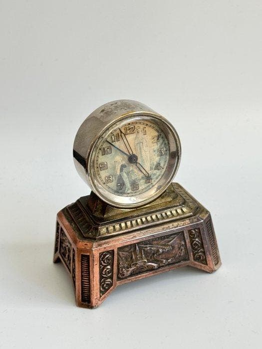 Wekker - Rare réveil musical de bureau « Souvenir de, Antiquités & Art, Antiquités | Horloges