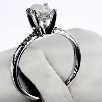 Verlovingsring - 14 karaat Witgoud - 1.04ct. tw. Diamant