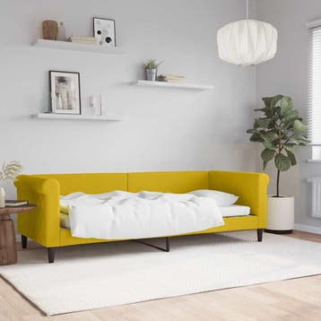 vidaXL Slaapbank 80x200 cm fluweel geel, Verzenden
