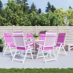 vidaXL Stoelkussens 6 st hoge rug oxford stof roze, Verzenden