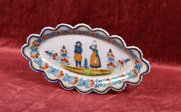 Antieke faience schaal – HR Quimper (Bretagne) –