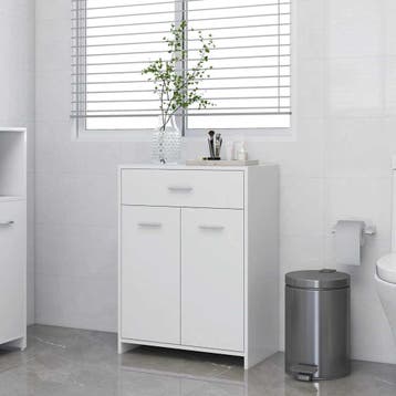 vidaXL Badkamerkast 60x33x80 cm bewerkt hout wit, Huis en Inrichting, Verzenden, Nieuw