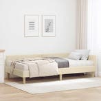 vidaXL Hoekbedframe met Matras met matras 2 pcs Crème Stof, Verzenden