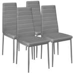 tectake Eetkamerstoelen, kunstleer - grijs, Set van 4, Huis en Inrichting, Stoelen, Verzenden, Nieuw