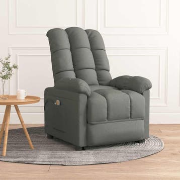 vidaXL Massagestoel elektrisch stof donkergrijs, Verzenden