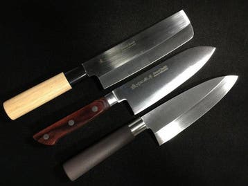 Set of 3 New Japanese Kitchen Knives by Noshu Masamune -